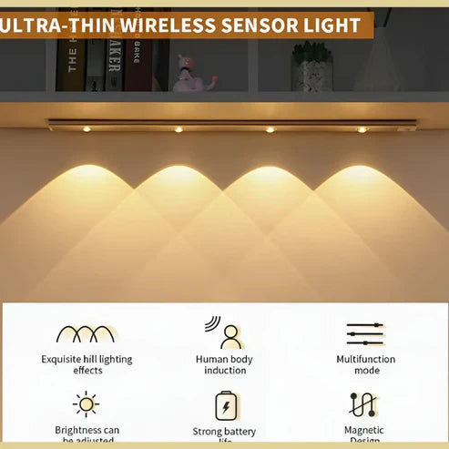 Buy motion lights – easy slide-in mounting bracket for wardrobes and cabinets.