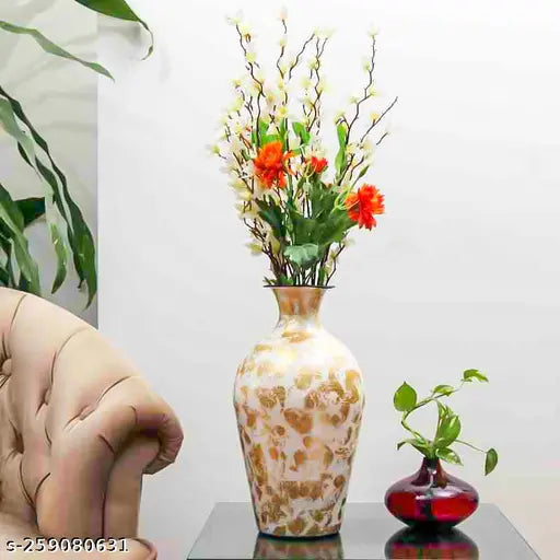 White Metal Flower Vase for Home, Office & Hotel Décor