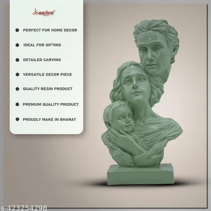 Polyresin Handcrafted Modern Art Sculpture of Mother, Father, and Child
