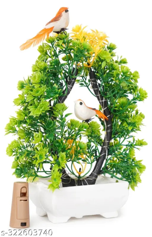 Artificial Bonsai Tree with Light & Sparrow