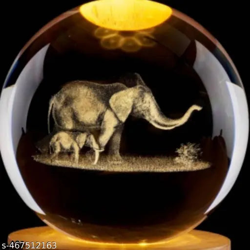 3D Crystal Light Elephant