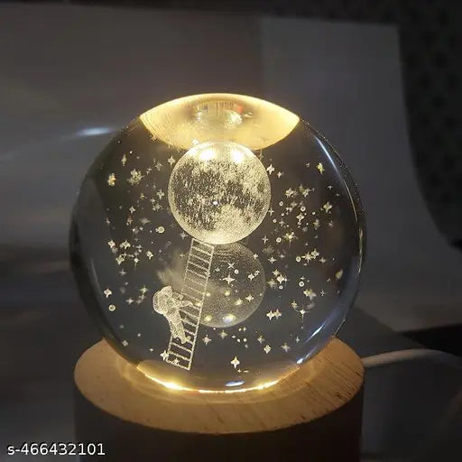 3D Crystal Glass Astronomy Night Lamp – Solar System Fantasy LED Light with Touch Base