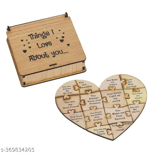 Brown Wooden Puzzle Valentine's Gift